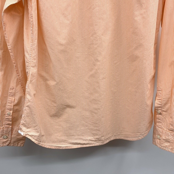 Gap Orange White Stripe Lived In Button Down Shirt - Picture 8 of 8